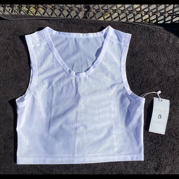 NWT Buffbunny Large White Crop Top - Picture 1 of 4
